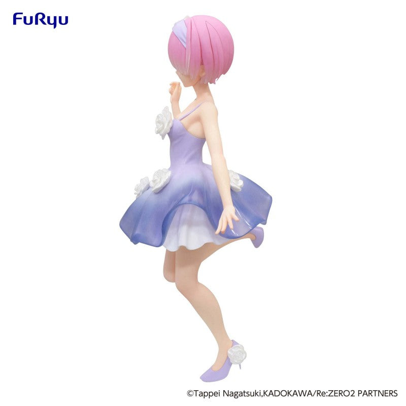 Furyu Figures Trio Try It: Re Zero Starting Life In Another World - Ram Vestido De Flores