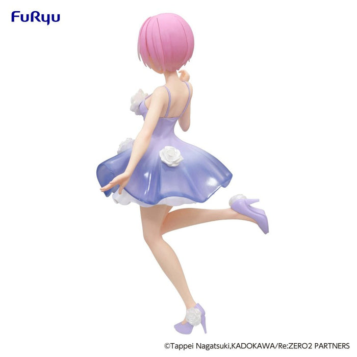 Furyu Figures Trio Try It: Re Zero Starting Life In Another World - Ram Vestido De Flores