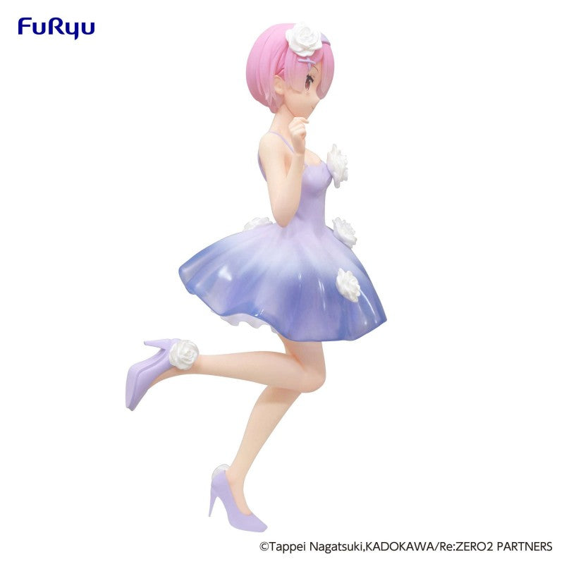 Furyu Figures Trio Try It: Re Zero Starting Life In Another World - Ram Vestido De Flores