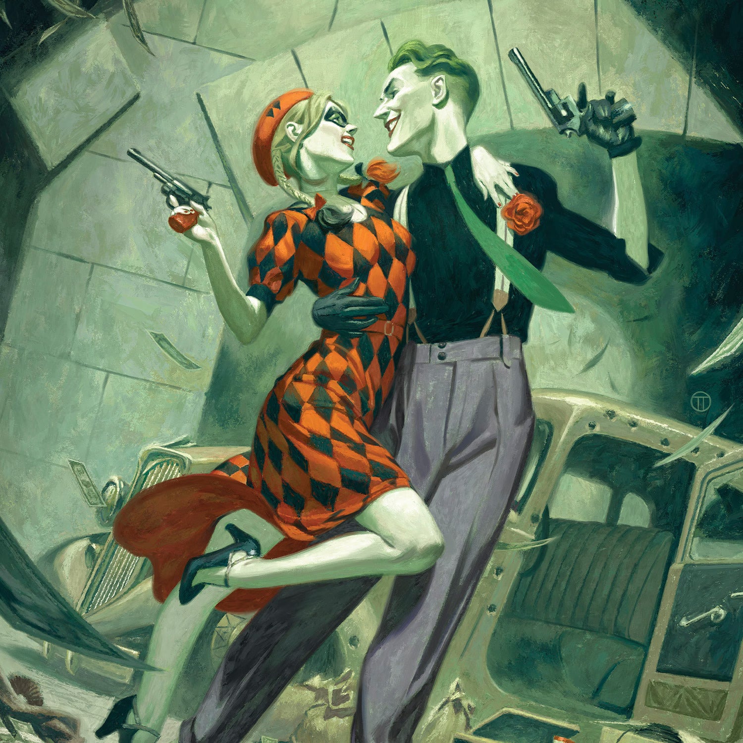 Sideshow Art Print: DC Comics - Harley Quinn y Joker Amor Sin Ley Litografia