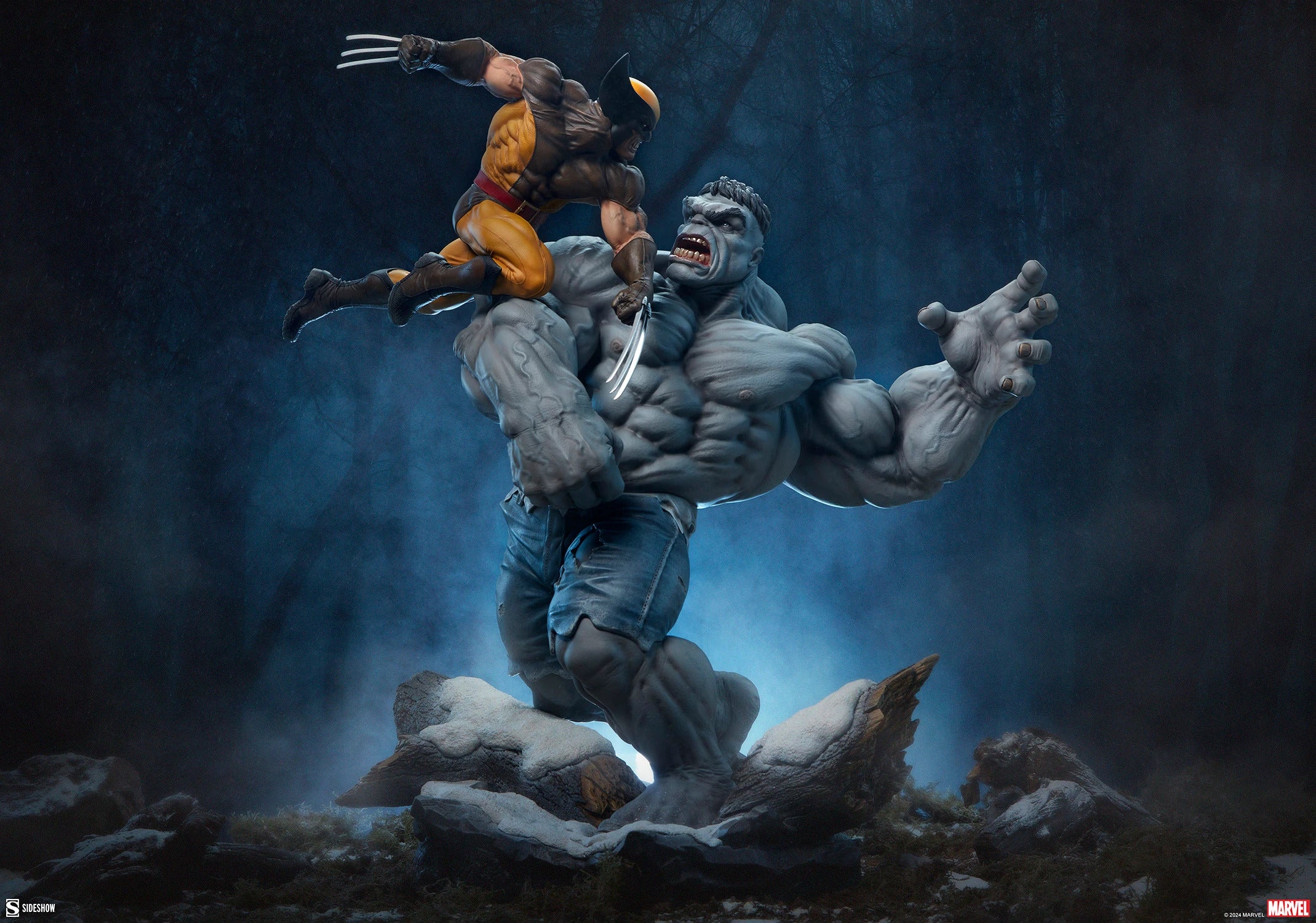 Sideshow Collectibles Maquette: Marvel X Men - Hulk Gris vs Wolverine