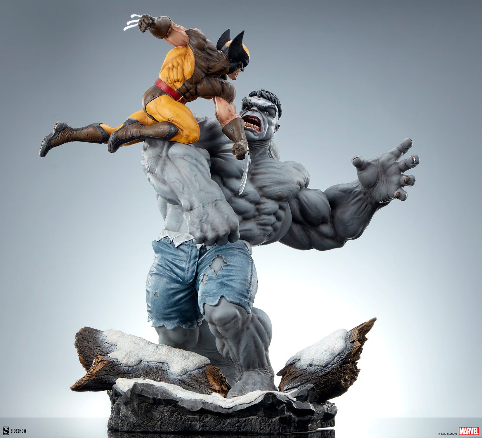 Sideshow Collectibles Maquette: Marvel X Men - Hulk Gris vs Wolverine