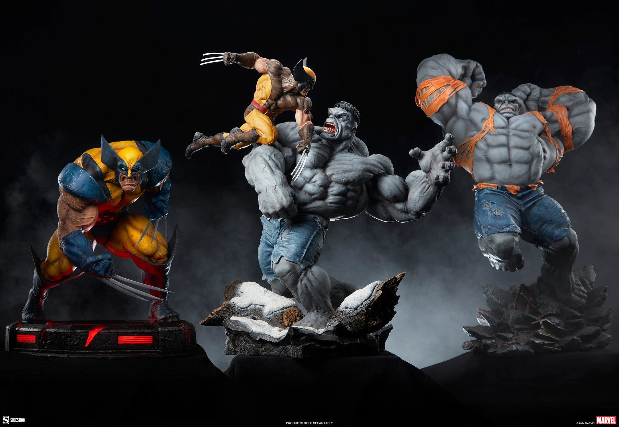 Sideshow Collectibles Maquette: Marvel X Men - Hulk Gris vs Wolverine