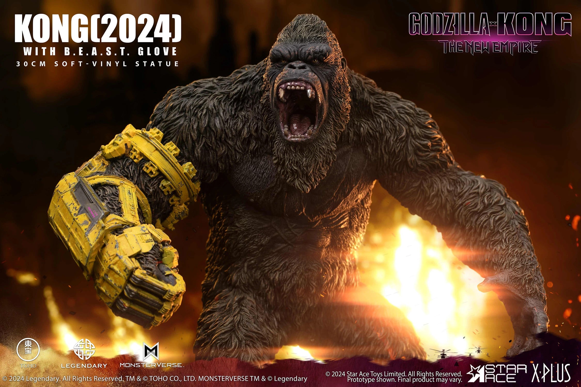 Star Ace Toys Statues: Godzilla x Kong The New Empire - Kong con Guante BEAST 11.8 Pulgadas