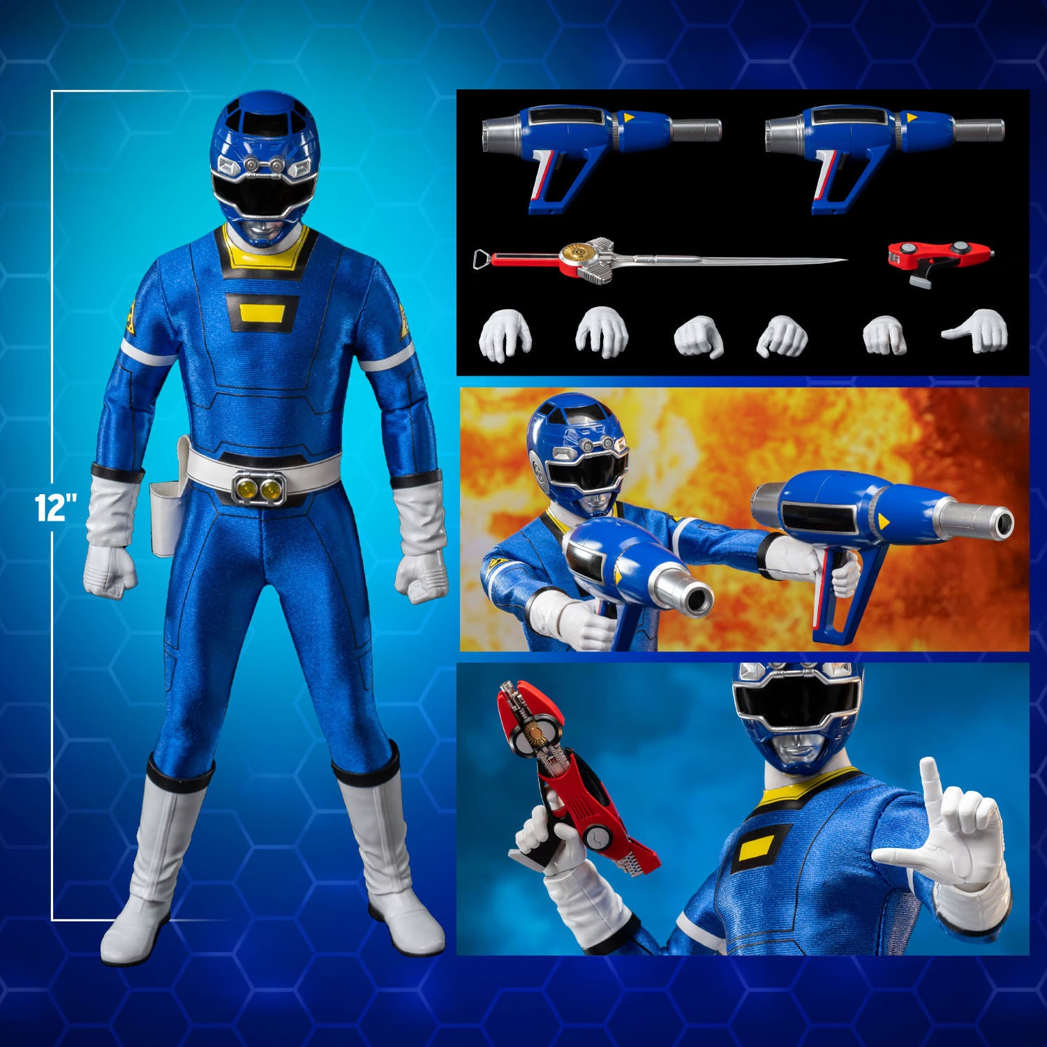 Threezero Figzero: Power Rangers Turbo - Blue Ranger Escala 1/6