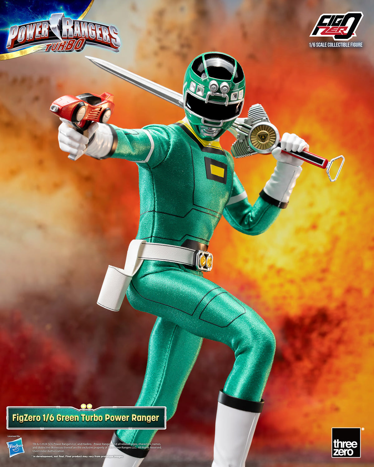 Threezero Figzero: Power Rangers Turbo - Green Ranger Escala 1/6