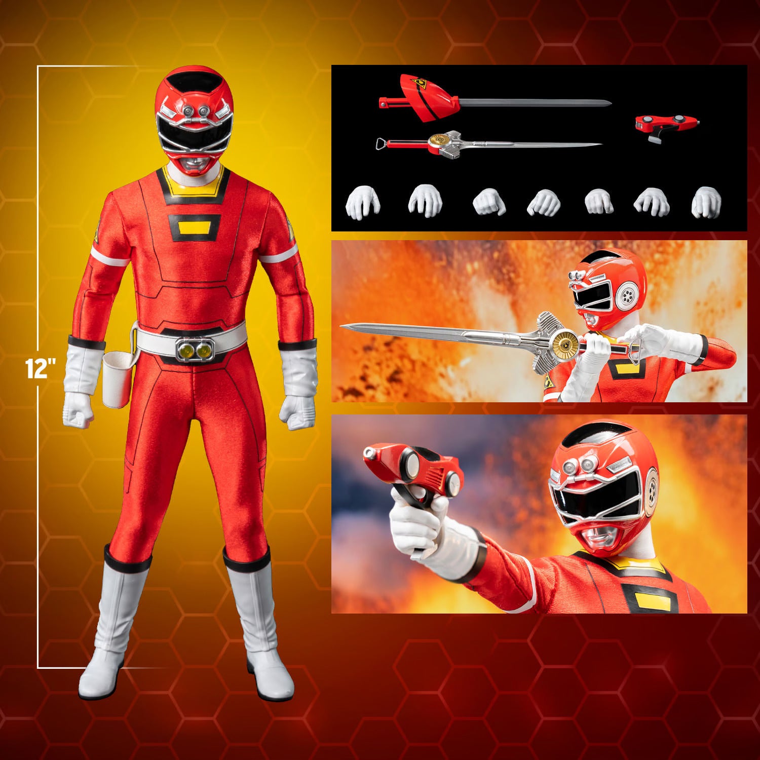 Threezero Figzero: Power Rangers Turbo - Red Ranger Escala 1/6