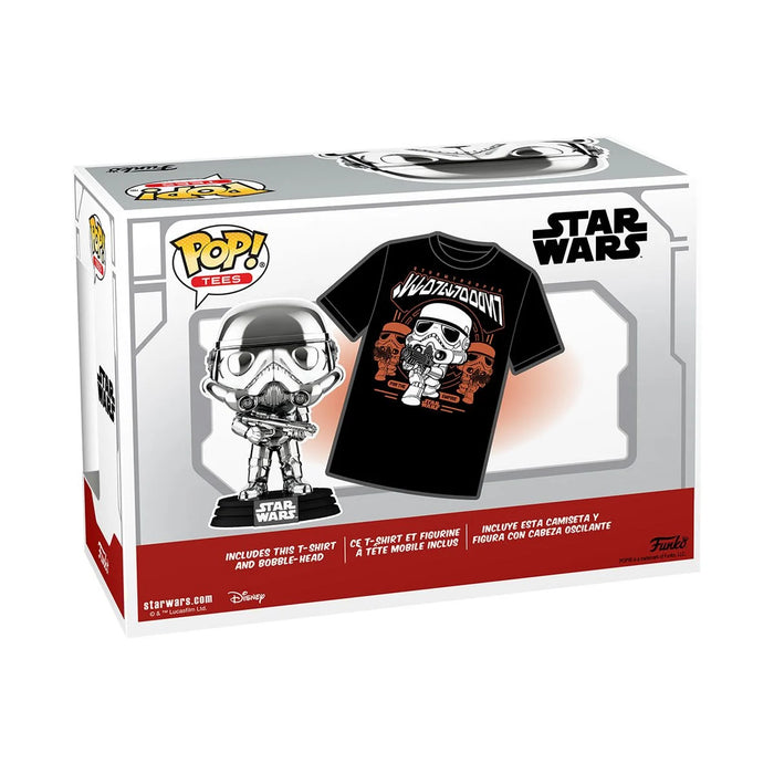 Funko Pop & Tee: Star Wars - Playera Chica con Stormtrooper Metalico