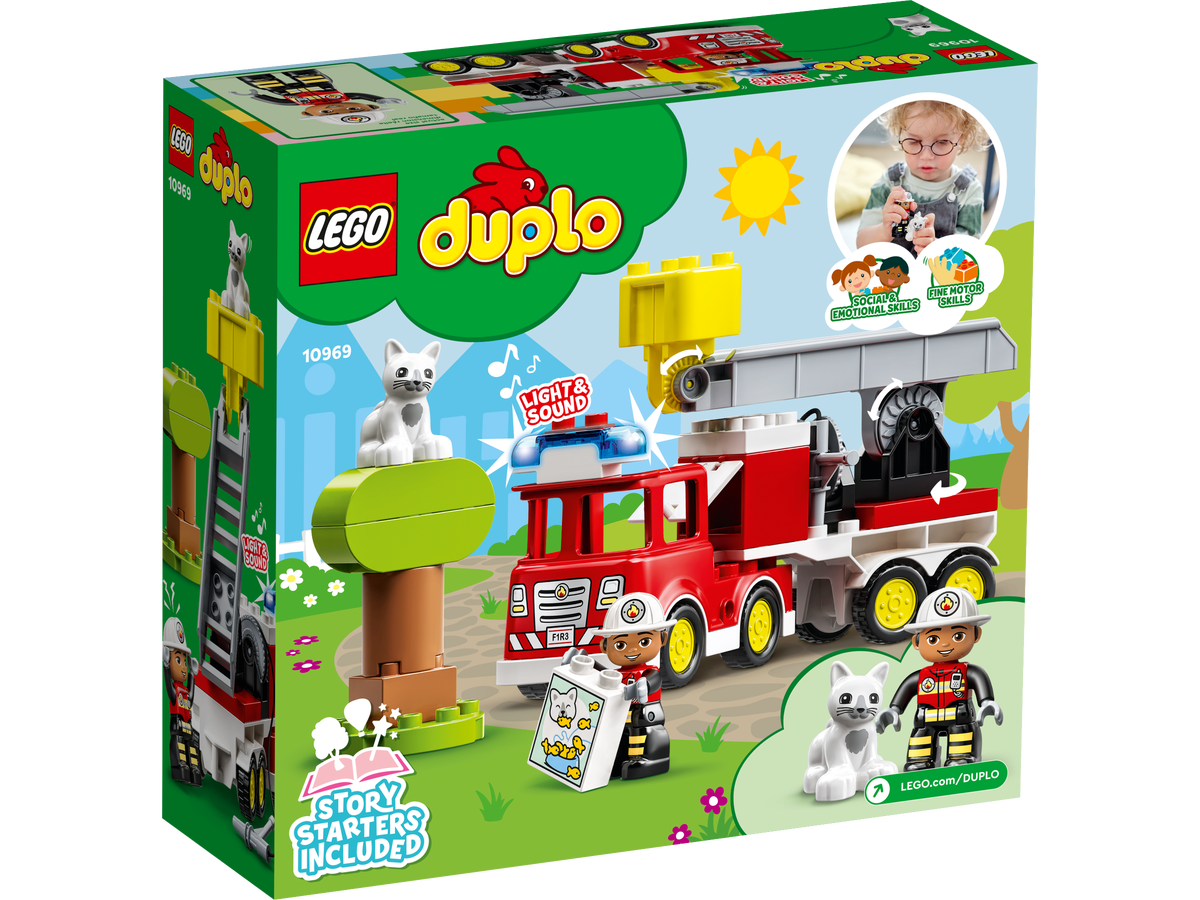 LEGO DUPLO Town Fire Truck 10969 - Juego de juguetes de construcción para  niños y niñas preescolares de 2 a 5 años (21 piezas)