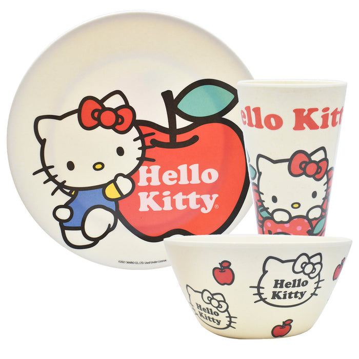 Fun Kids Vajilla De Bambu: Sanrio - Hello Kitty Set De 12 Piezas