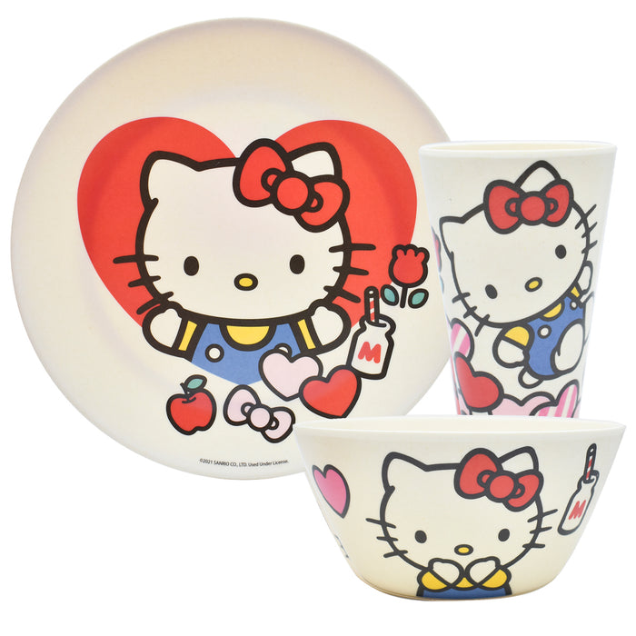 Fun Kids Vajilla De Bambu: Sanrio - Hello Kitty Set De 12 Piezas