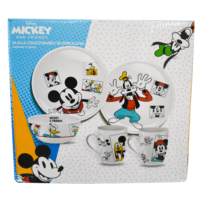 Fun Kids Vajilla: Disney - Mickey y Sus Amigos Set De 12 Piezas