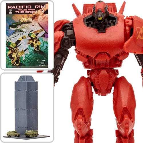 McFarlane Figura de Accion: Titanes Del Pacifico - Crimson Typhoon Figura con Comic