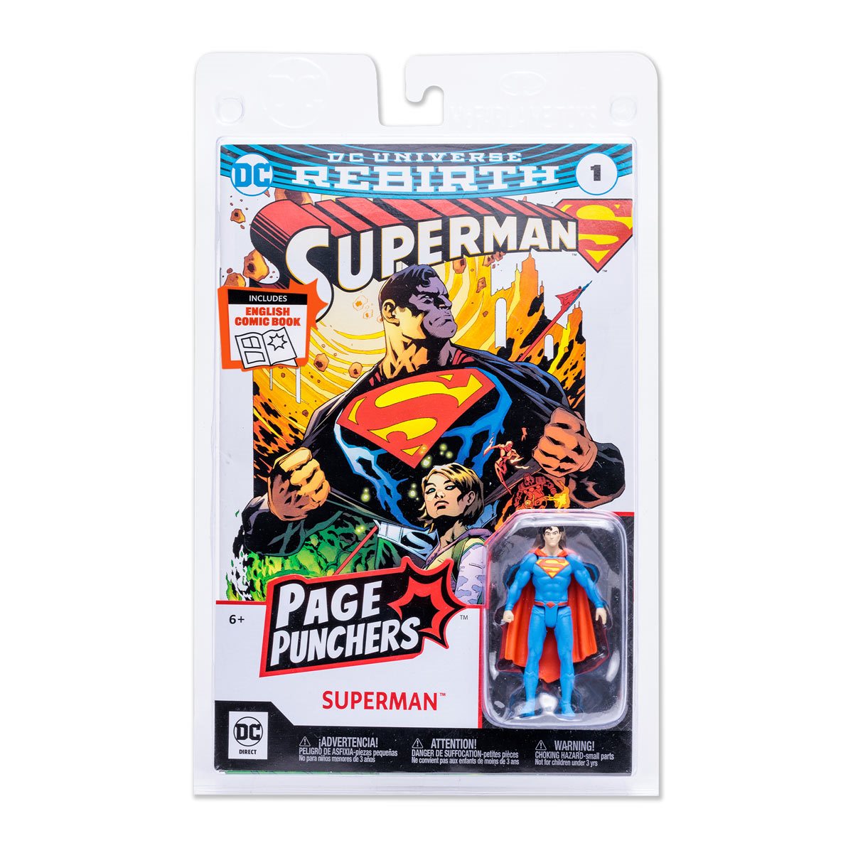 DC Direct Page Punchers: Superman - Superman Rebirth Figura de Accion de 3 Pulgadas con Comic