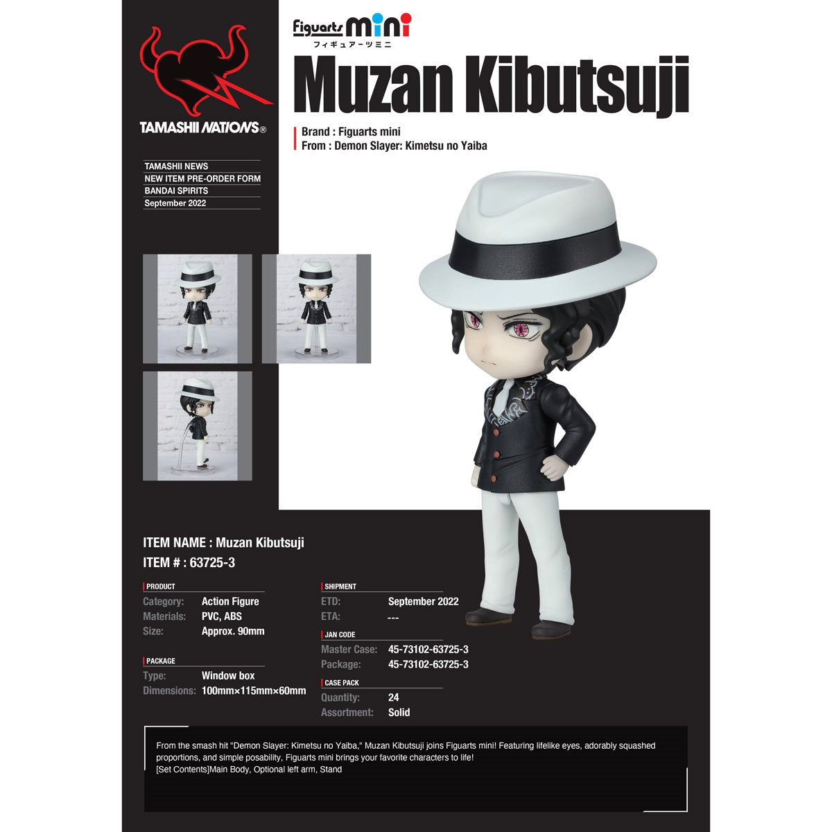 Bandai Tamashii Nations Mini FiguArts: Demon Slayer - Muzan Kibutsuji Minifigura