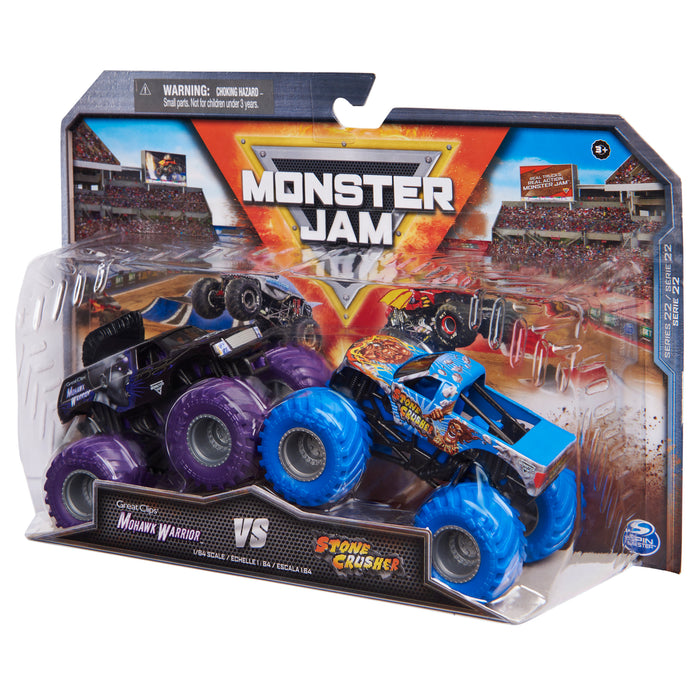 Monster Jam: Mohawk Warrior Vs Stone Crusher Escala 1/64 2 Pack