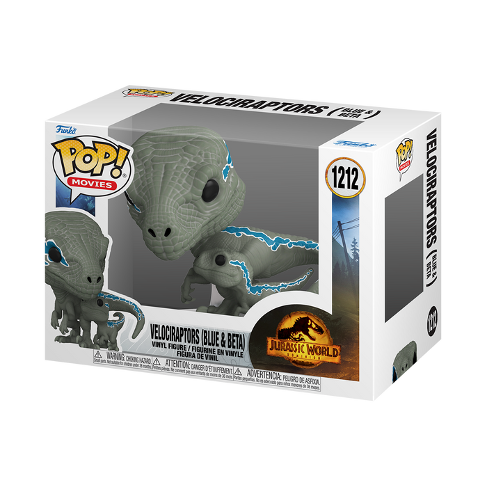 Funko Pop y Buddy: Jurassic World Dominion - Velociraptors Blue con Beta