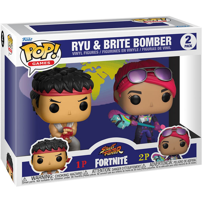 Funko Pop Games: Fortnite - Ryu y Brite Bomber 2 Pack