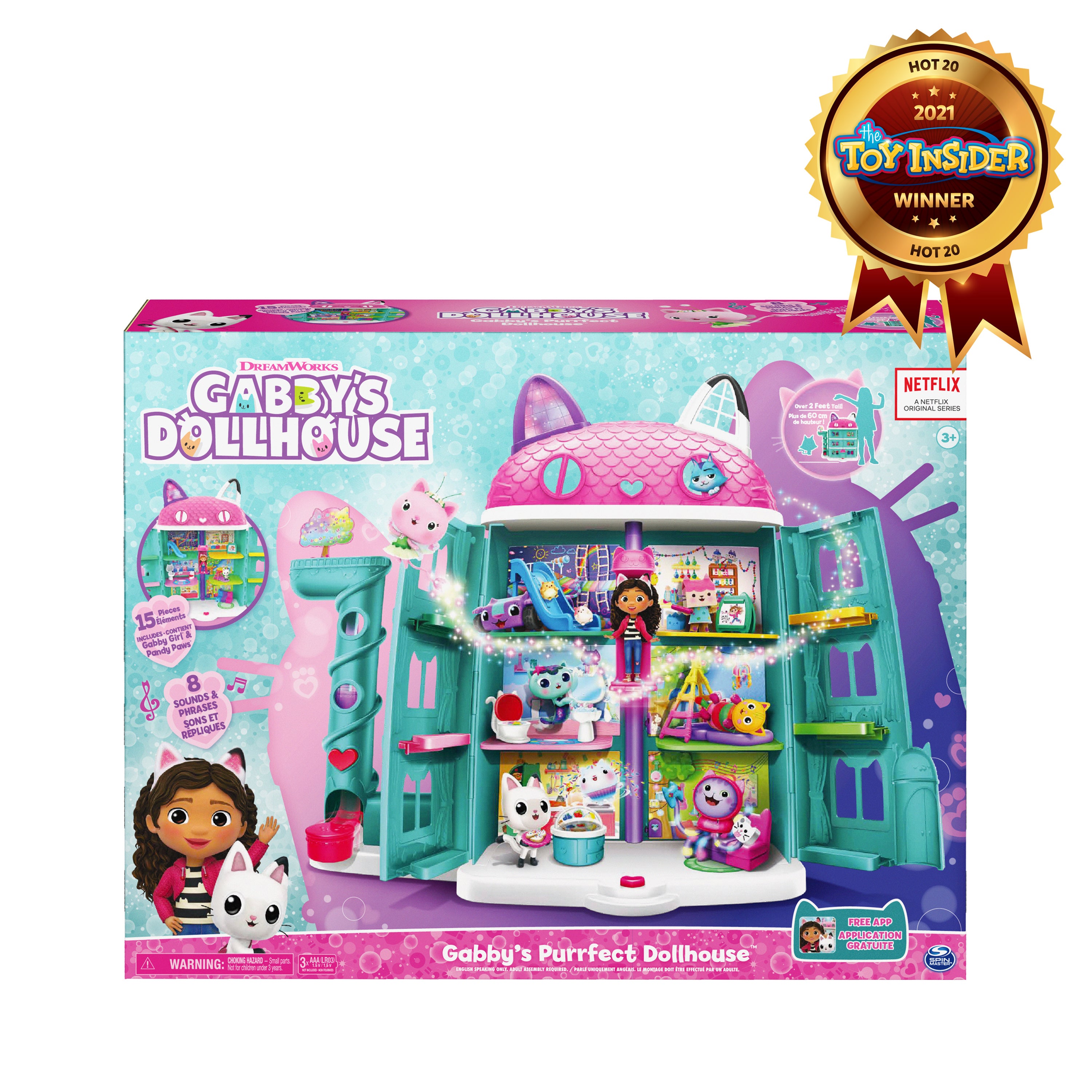  Gabby's Dollhouse, juguete de peluche Pandy Paws Purr-ific de 8  pulgadas, juguetes para niños a partir de 3 años : Juguetes y Juegos
