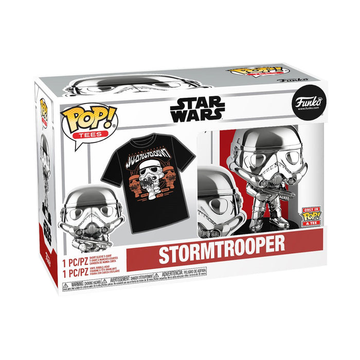 Funko Pop & Tee: Star Wars - Playera Chica con Stormtrooper Metalico