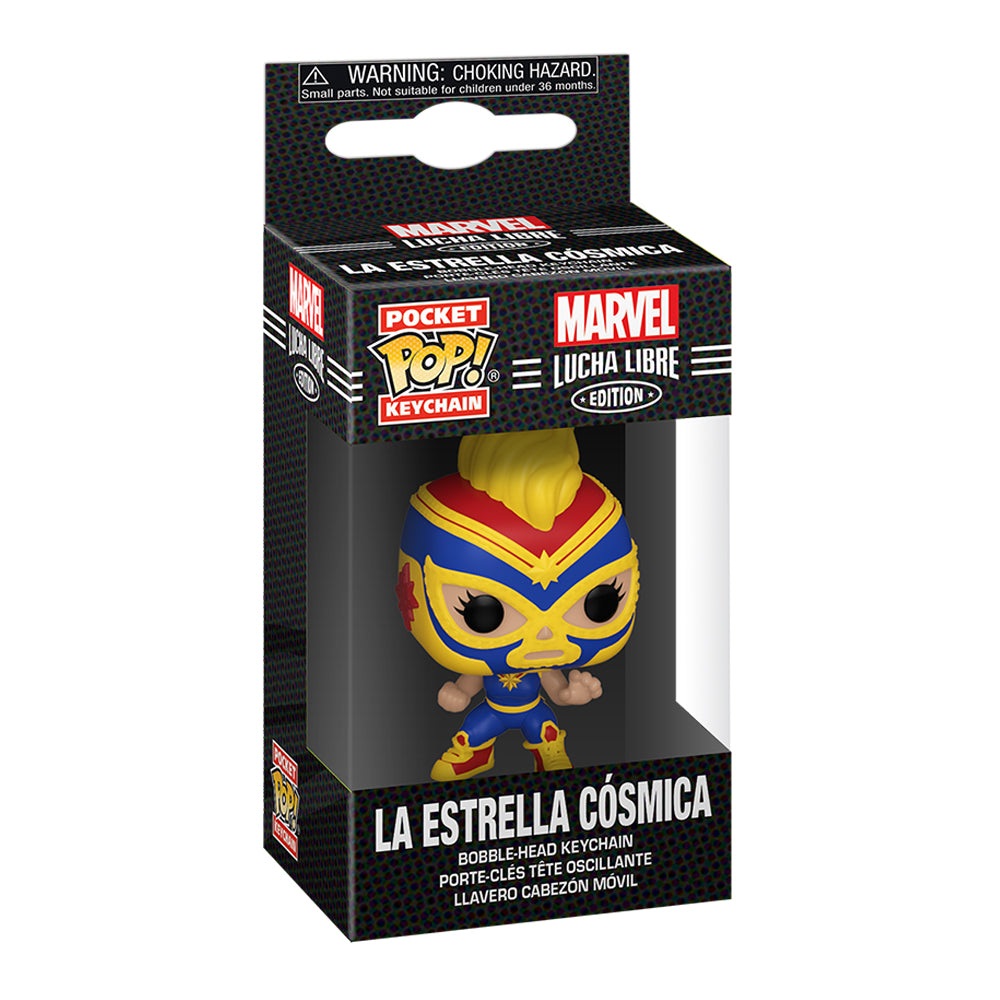 Funko Pop Keychain: Marvel Luchadores - Capitana Marvel La Estrella Cosmica Llavero