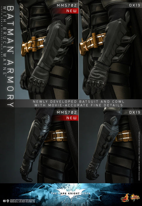 Hot Toys Movie Masterpiece Series: DC Batman The Dark Knight Rises - Set Bruce Wayne Con Armeria De Batman Escala 1/6