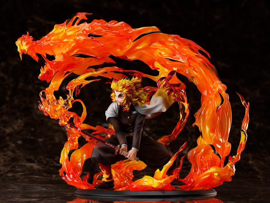 Aniplex Scale Figure: Demon Slayer Kimetsu No Yaiba - Kyojuro Rengoku Respiracion De La Llama Arte Esoterico Novena Postura Escala 1/8