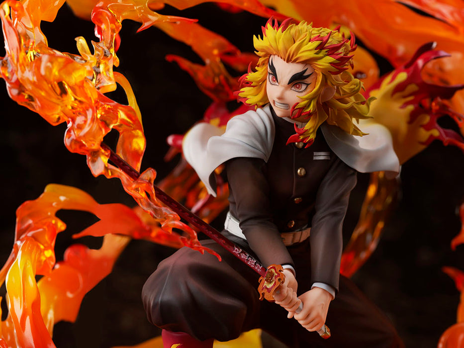 Aniplex Scale Figure: Demon Slayer Kimetsu No Yaiba - Kyojuro Rengoku Respiracion De La Llama Arte Esoterico Novena Postura Escala 1/8