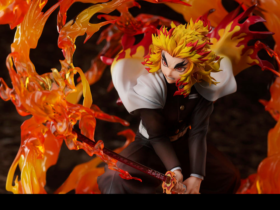 Aniplex Scale Figure: Demon Slayer Kimetsu No Yaiba - Kyojuro Rengoku Respiracion De La Llama Arte Esoterico Novena Postura Escala 1/8