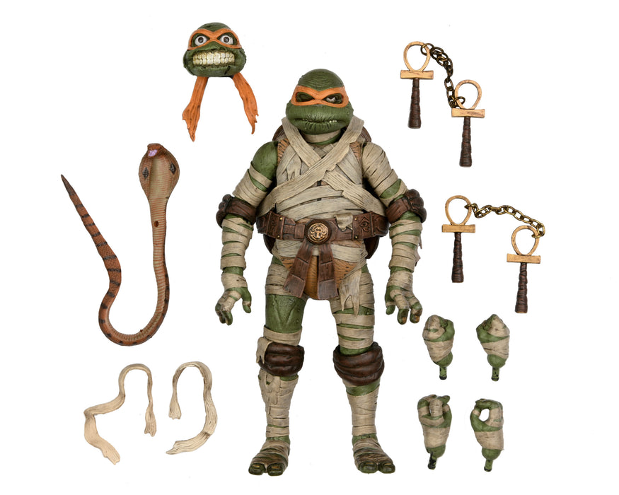 NECA Figura de Accion Ultimate: Universal Monsters X TMNT - Mike Como La Momia 7 Pulgadas