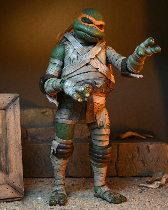 NECA Figura de Accion Ultimate: Universal Monsters X TMNT - Mike Como La Momia 7 Pulgadas