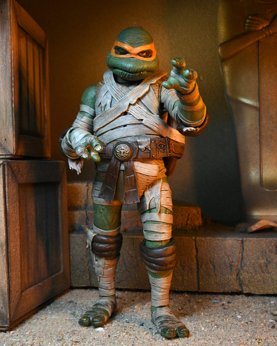 NECA Figura de Accion Ultimate: Universal Monsters X TMNT - Mike Como La Momia 7 Pulgadas