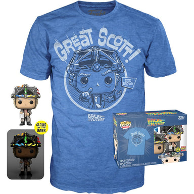 Funko Pop & Tee: Volver al Futuro - Playera Mediana con Doc con Casco Glow