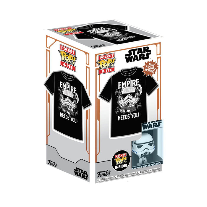 Funko Pop Keychain & Tee: Star Wars - Playera Infantil Mediana con llavero Stormtrooper