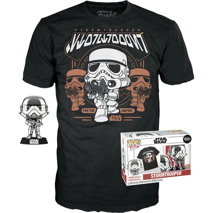 Funko Pop & Tee: Star Wars - Playera Chica con Stormtrooper Metalico