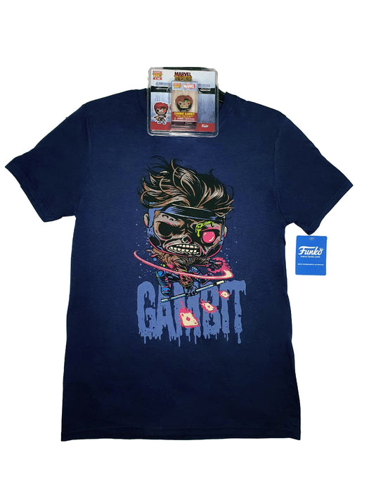 Funko Pop Keychain & Tee: Marvel Zombies - Gambito Playera Extra Grande con Llavero